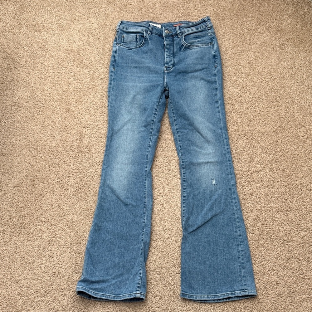 Anthropologie Pilcro High Rise Button Up Medium Wash Button Jeans Size 28